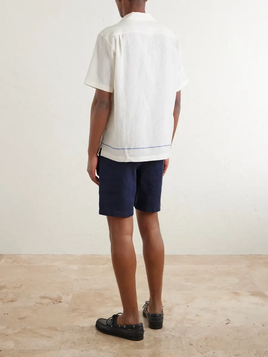 Orlebar Brown Maitan Camp-Collar Embroidered Cotton Shirt - Men | Thumbnail 4