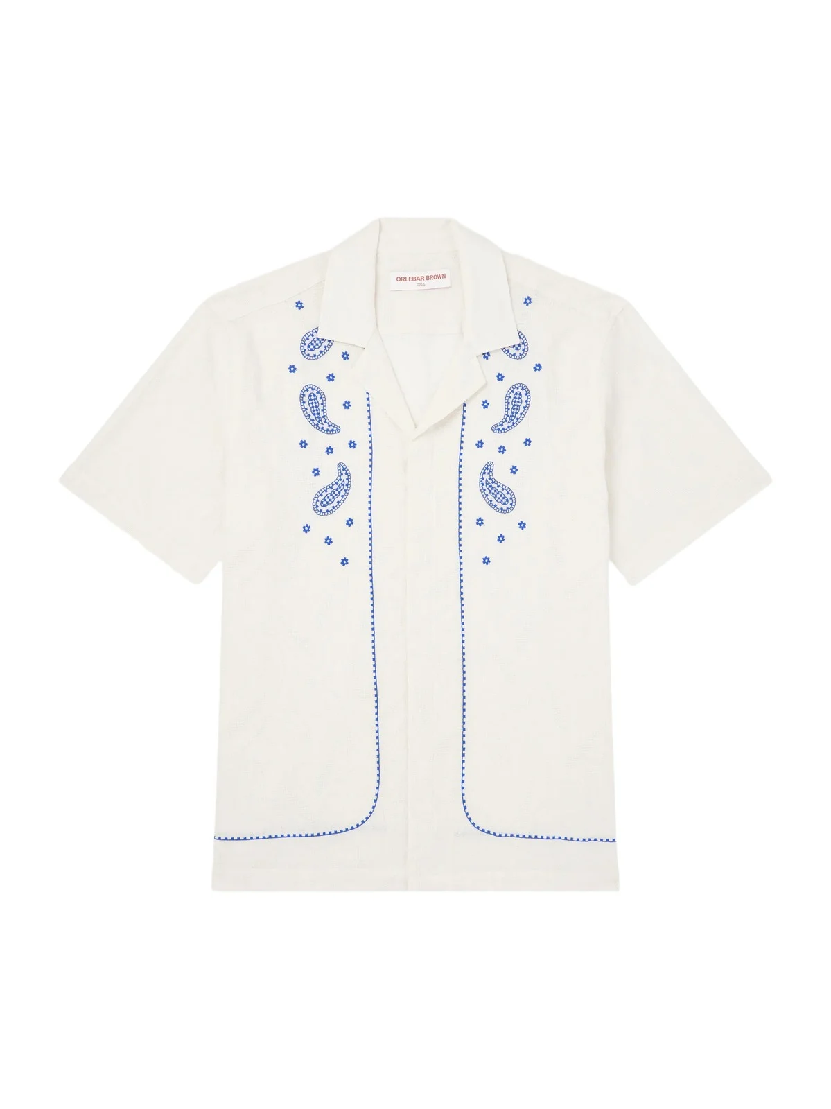 Maitan Camp-Collar Embroidered Cotton Shirt - Men