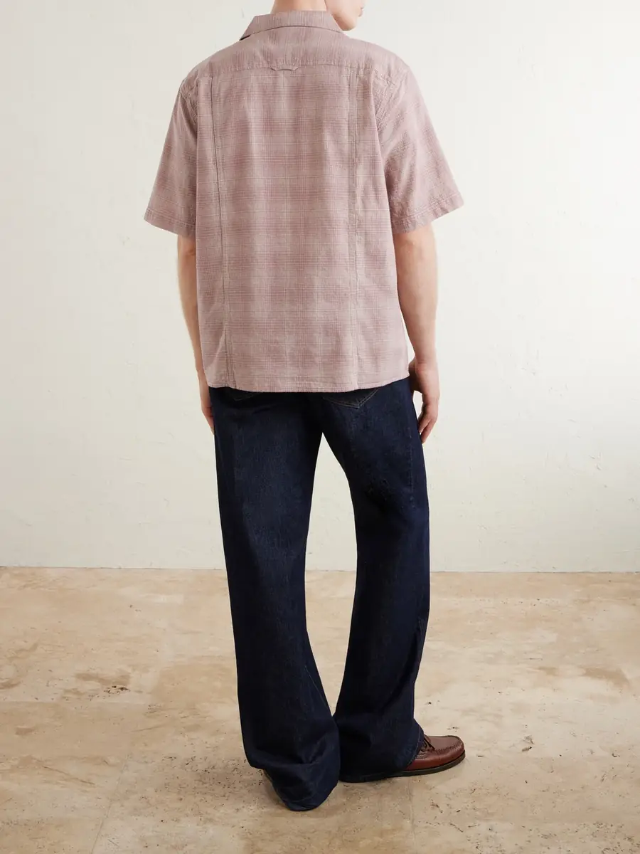 Corridor Convertible-Collar Checked Cotton and Linen-Blend Shirt - Men | Thumbnail 4 Corridor Convertible-Collar Checked Cotton and Linen-Blend Shirt - Men | Thumbnail 4