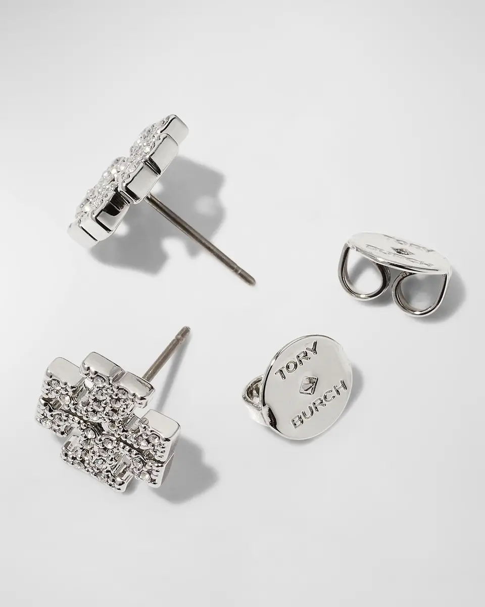 Tory Burch Icon Pavé Stud Earrings | Thumbnail 3 Tory Burch Icon Pavé Stud Earrings | Thumbnail 3