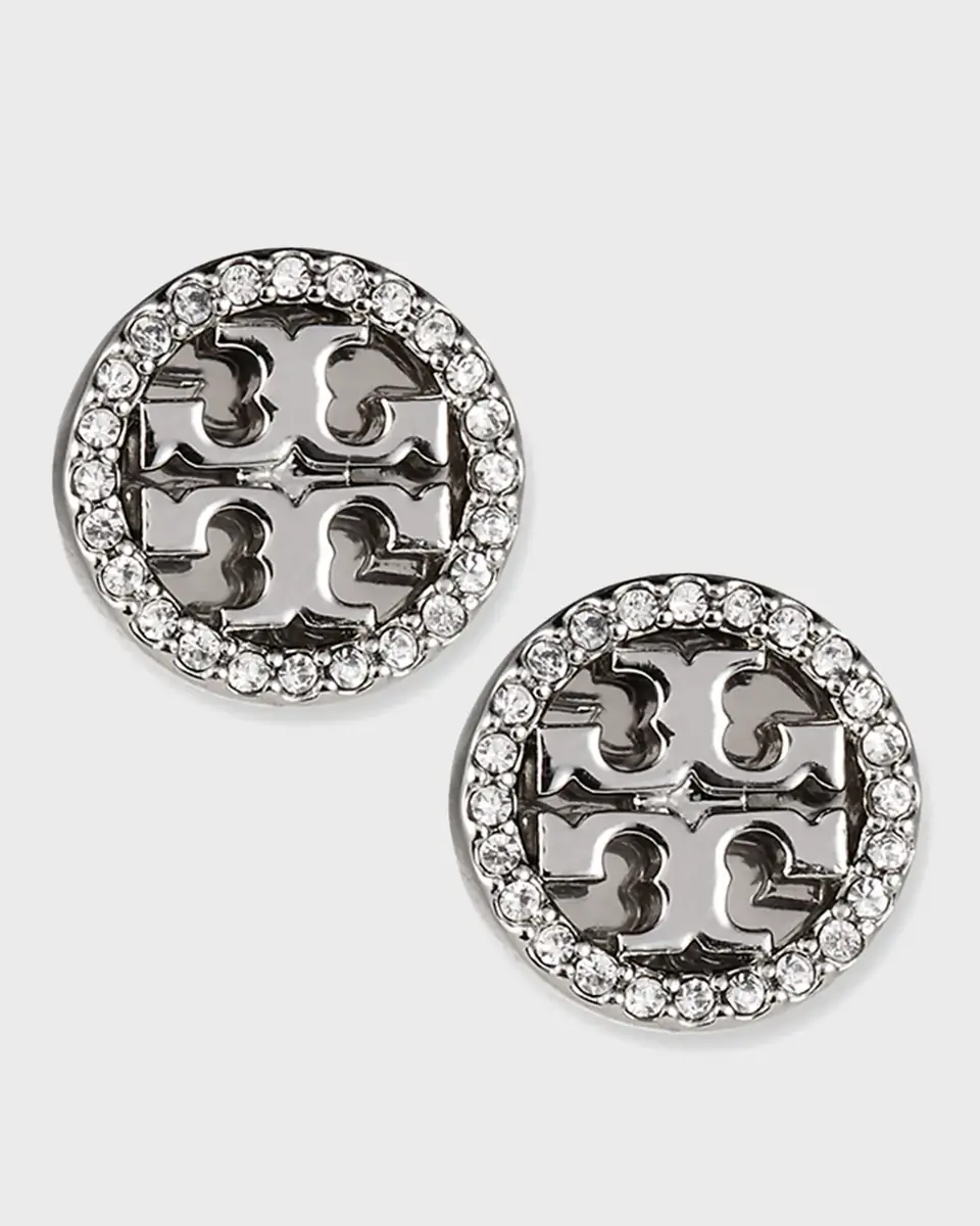 Tory Burch Icon Pavé Circle Stud Earrings | Thumbnail 2