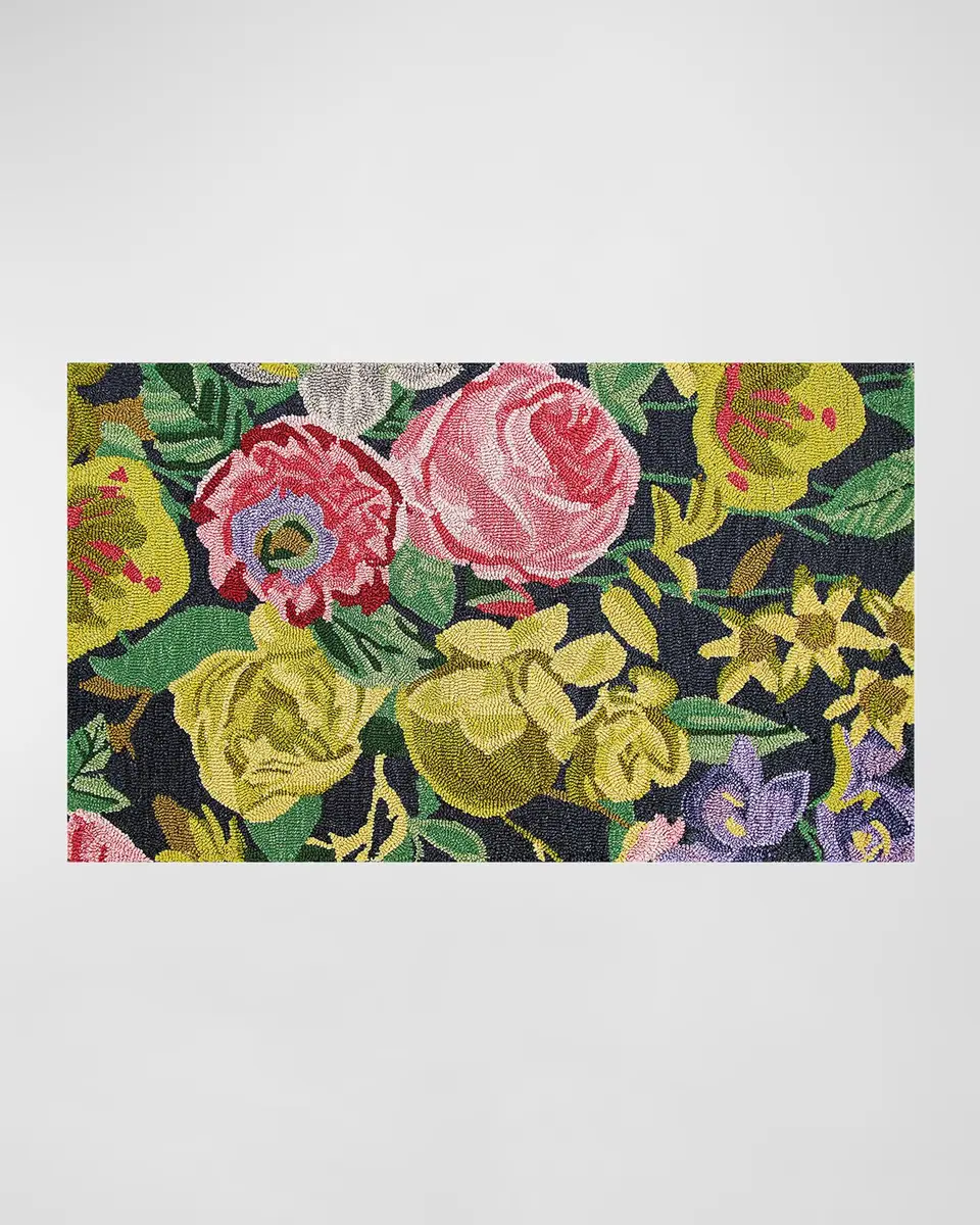 MacKenzie-Childs Midnight Floral Wool Rug | Thumbnail 4 MacKenzie-Childs Midnight Floral Wool Rug | Thumbnail 4