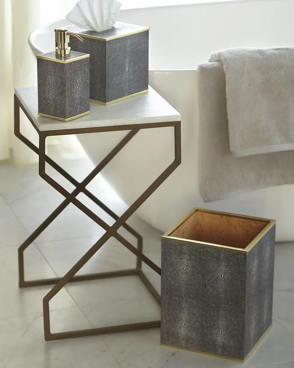 AERIN Classic Faux Shagreen Wastebasket | Thumbnail 2
