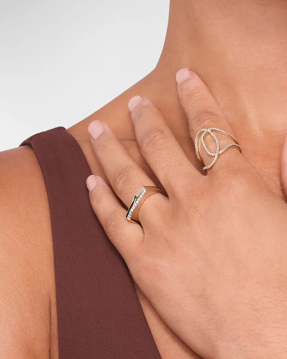 LANA 14K Gold Skinny Illuminating Diamond Ring | Thumbnail 2