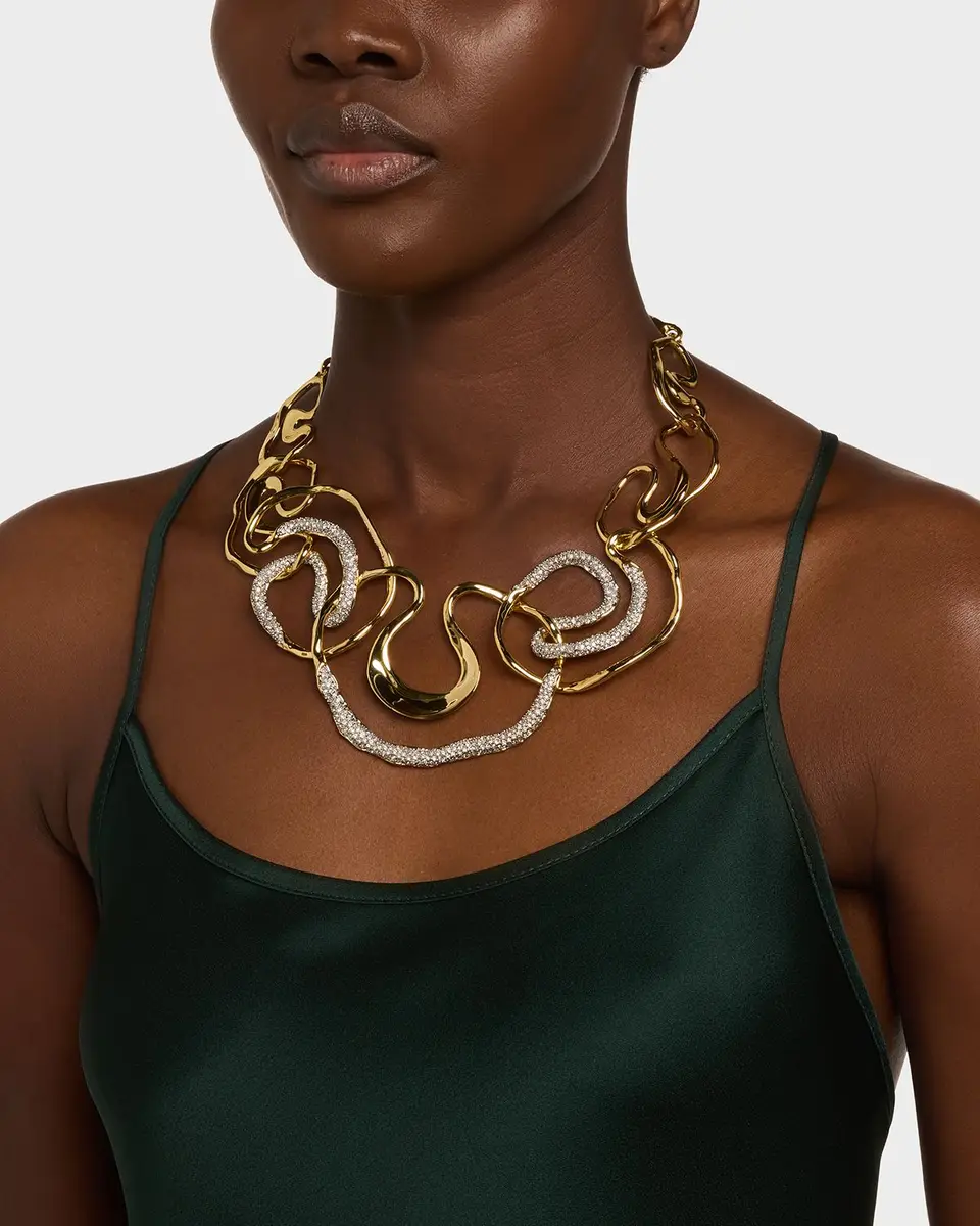 Alexis Bittar Solanes Gold Crystal Intertwined Necklace | Image 1 Alexis Bittar Solanes Gold Crystal Intertwined Necklace | Image 1