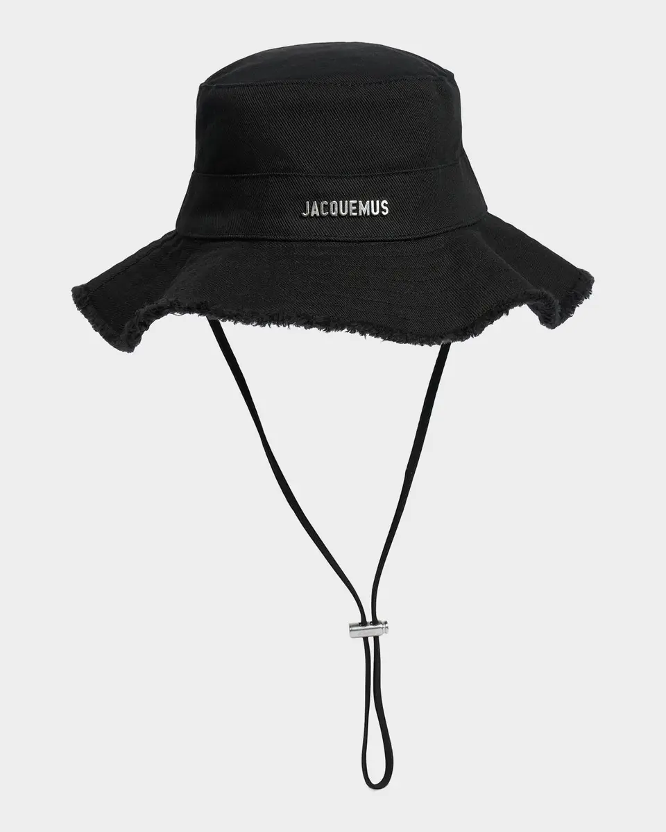 Jacquemus Men's Le Bob Artichaut Bucket Hat with Chin Strap | Thumbnail 3