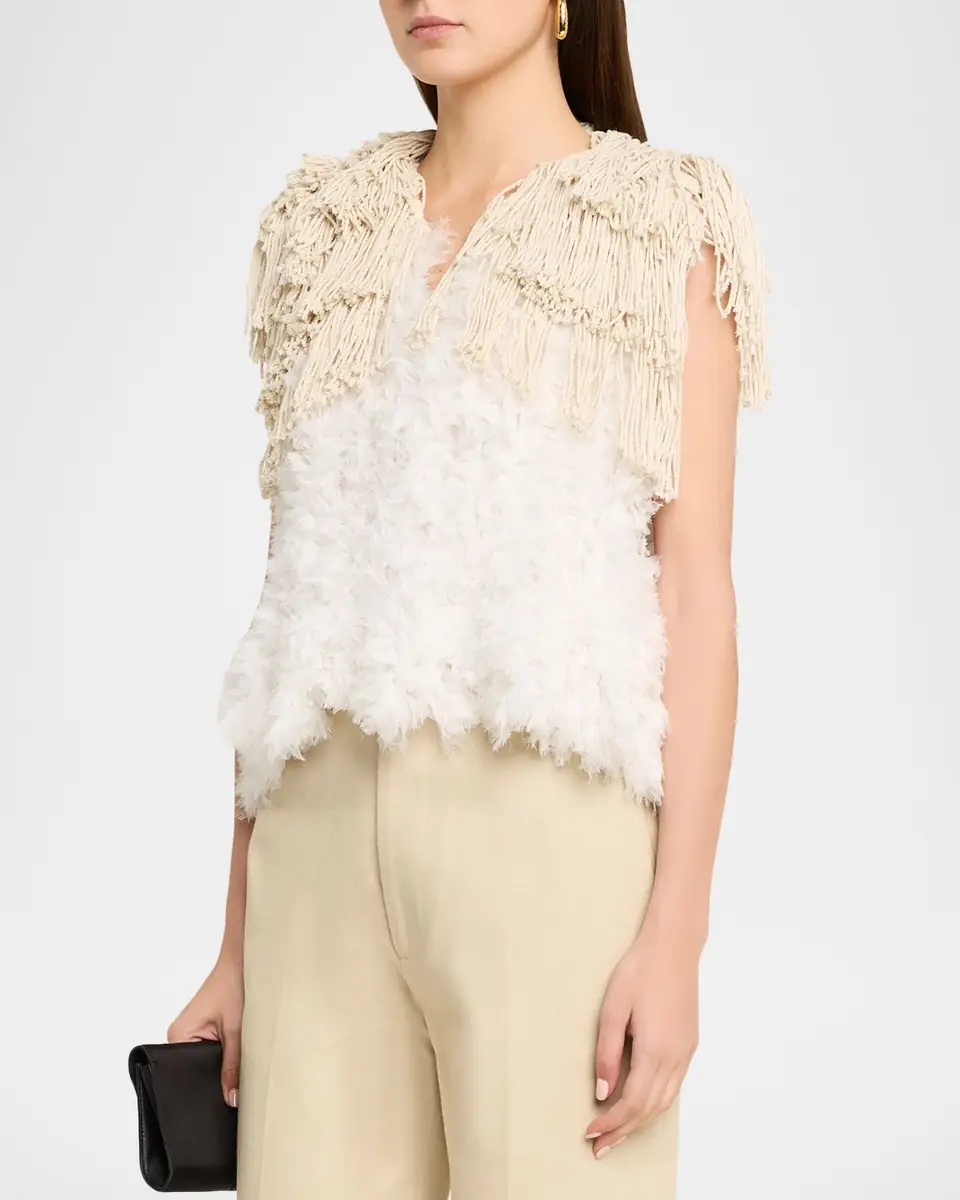 Diotima Bambola Fringe Tulle Sleeveless Top | Thumbnail 4 Diotima Bambola Fringe Tulle Sleeveless Top | Thumbnail 4
