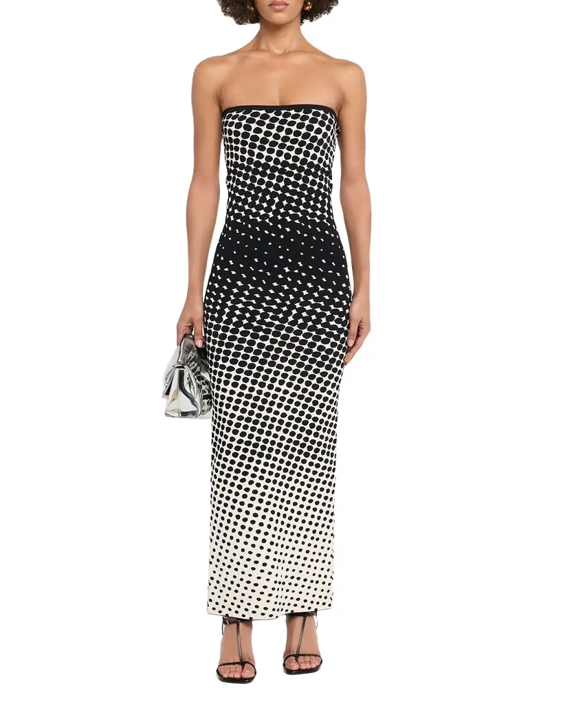CHRISTOPHER JOHN ROGERS Halftone Wiggle Dot Knit Strapless Maxi Dress | Image 1 CHRISTOPHER JOHN ROGERS Halftone Wiggle Dot Knit Strapless Maxi Dress | Image 1