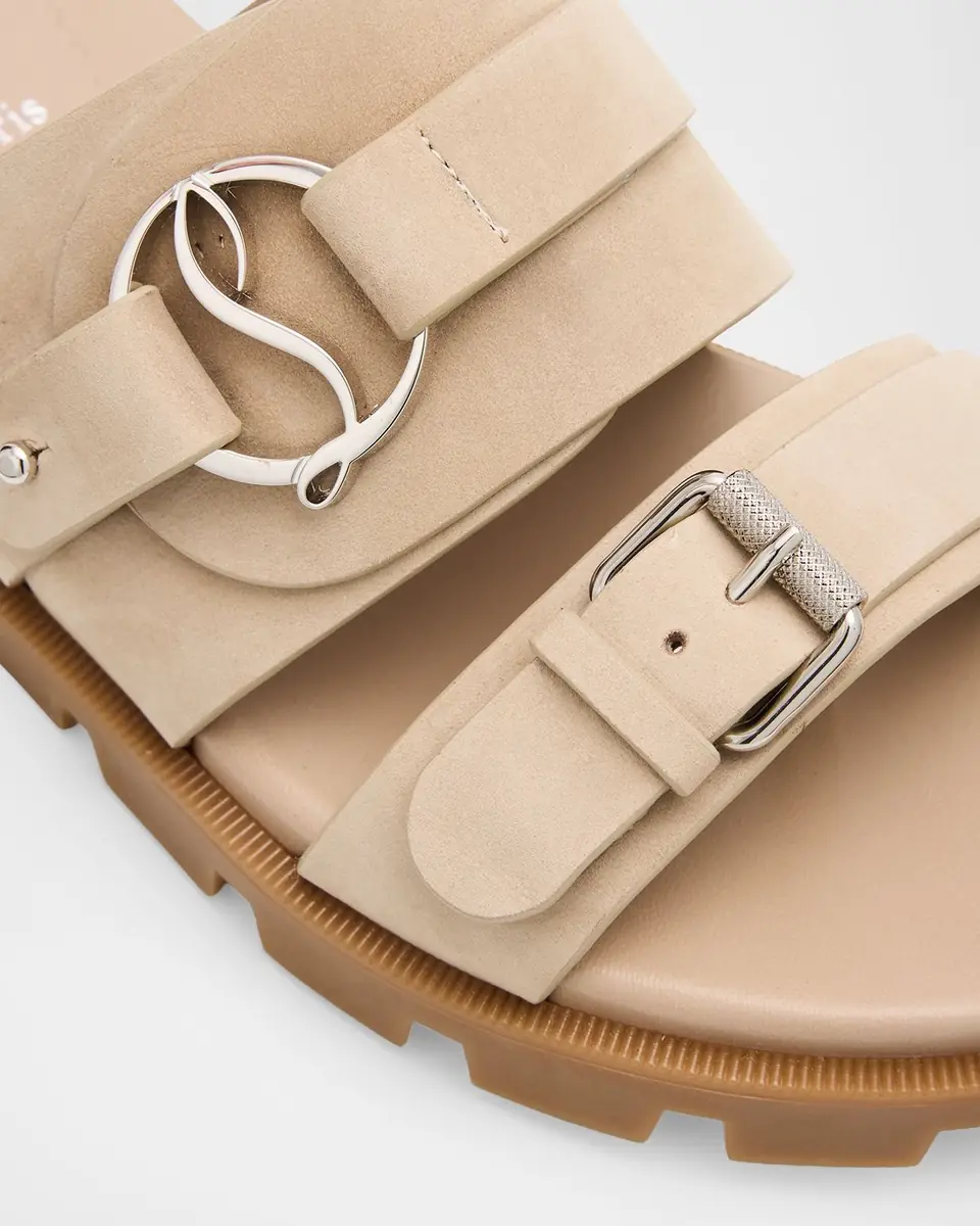 Christian Louboutin Her in Roma Suede Lug-Sole Slide Sandals | Thumbnail 2 Christian Louboutin Her in Roma Suede Lug-Sole Slide Sandals | Thumbnail 2