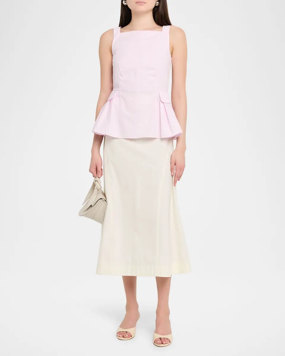 Adam Lippes Soleil Sleeveless Cotton Peplum Top | Thumbnail 2 Adam Lippes Soleil Sleeveless Cotton Peplum Top | Thumbnail 2