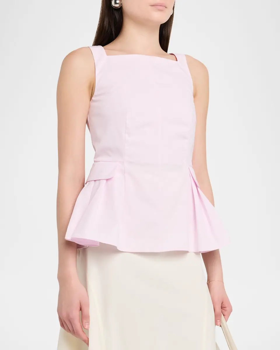 Adam Lippes Soleil Sleeveless Cotton Peplum Top | Thumbnail 4 Adam Lippes Soleil Sleeveless Cotton Peplum Top | Thumbnail 4
