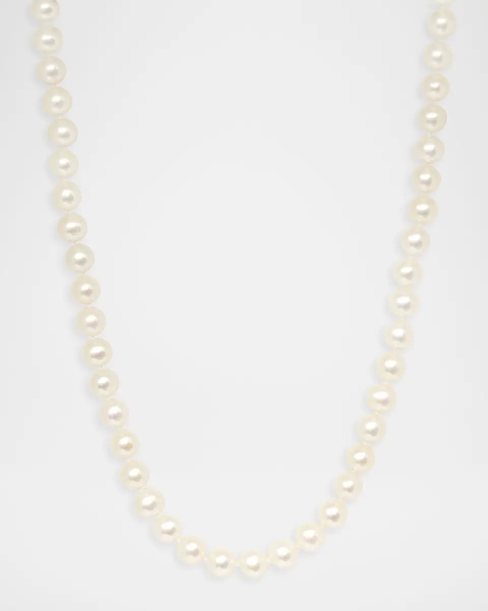 Neiman Marcus 18K Yellow Gold Freshwater Pearl Strand Necklace, 18"L | Thumbnail 3 Neiman Marcus 18K Yellow Gold Freshwater Pearl Strand Necklace, 18"L | Thumbnail 3