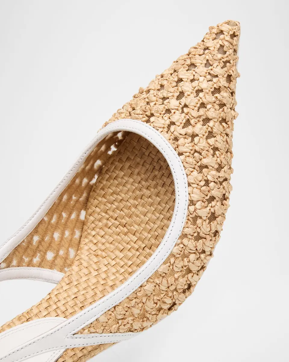 Paris Texas 70mm Lidia Woven Raffia Slingback Pumps | Thumbnail 4 Paris Texas 70mm Lidia Woven Raffia Slingback Pumps | Thumbnail 4