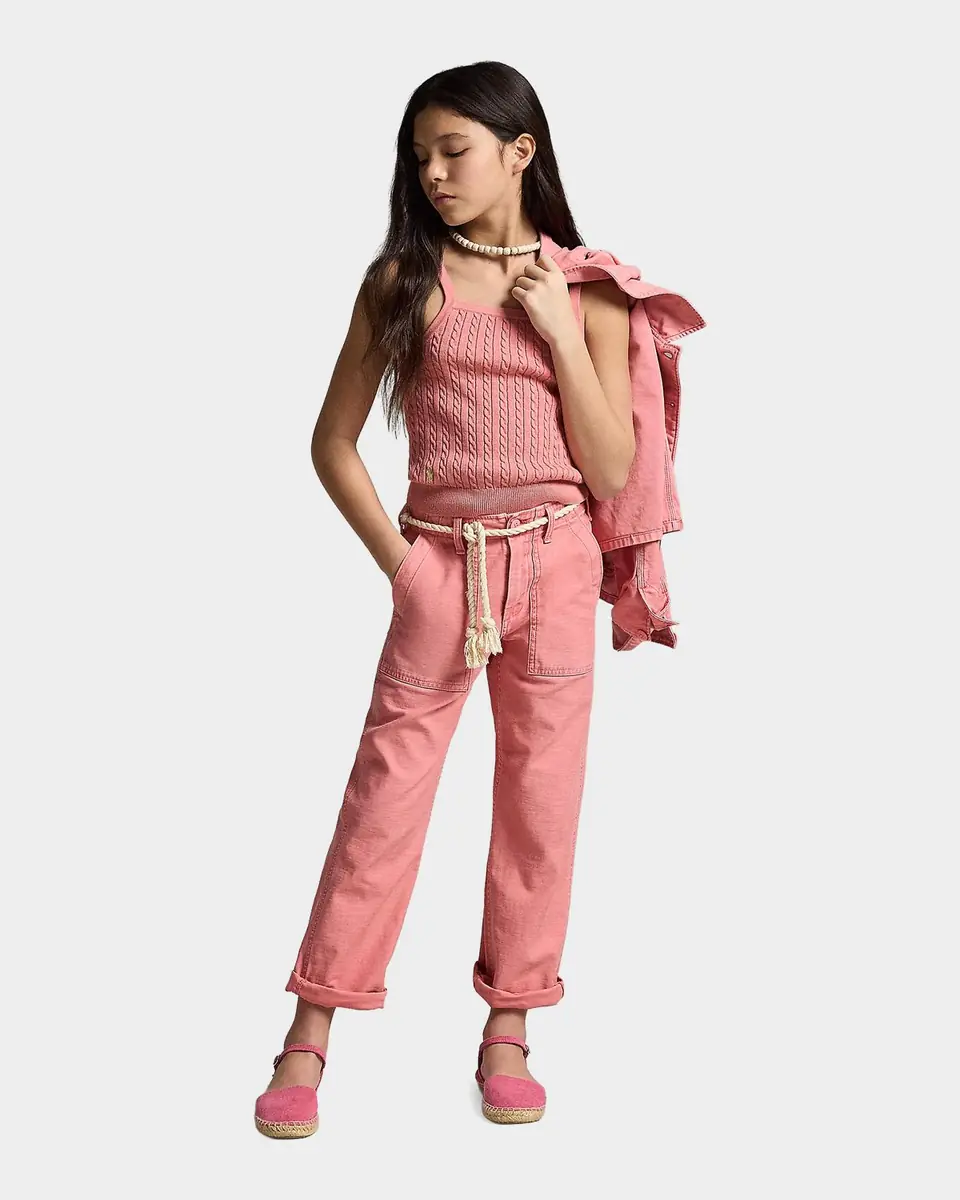 Polo Ralph Lauren Girl's Mini-Cable Cotton Tank Top, Size S-XL | Thumbnail 3