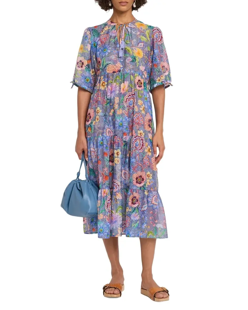 Johnny Was Lilliana Tiered Midi Dress | Image 1 Johnny Was Lilliana Tiered Midi Dress | Image 1