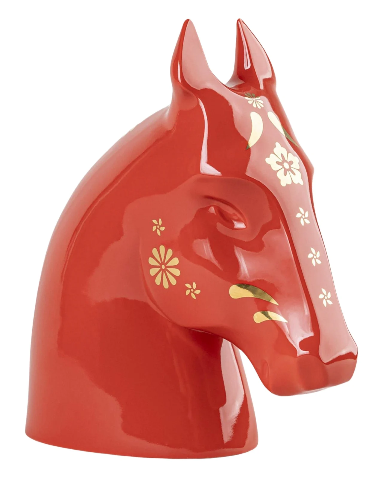 Lladro The Horse Sculpture, Red/Gold