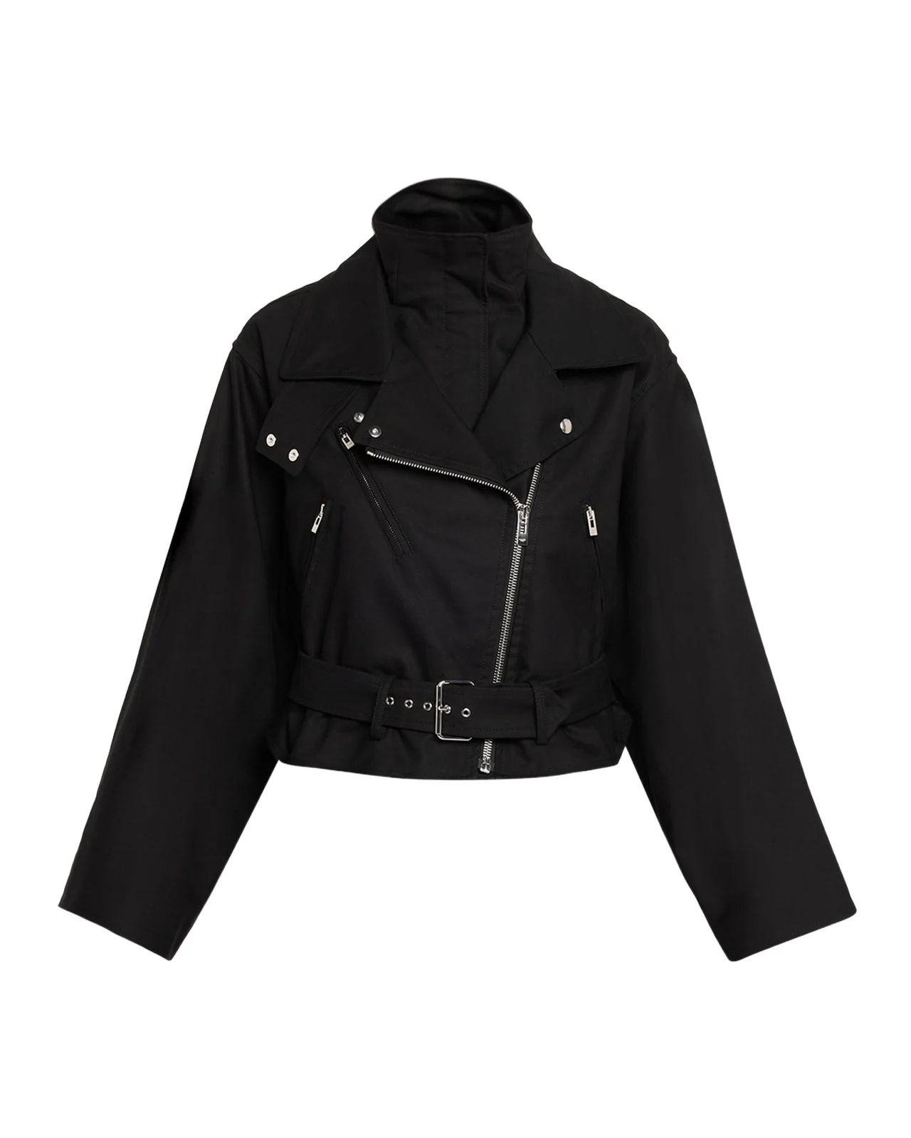 Layered Cotton Biker Jacket Layered Cotton Biker Jacket