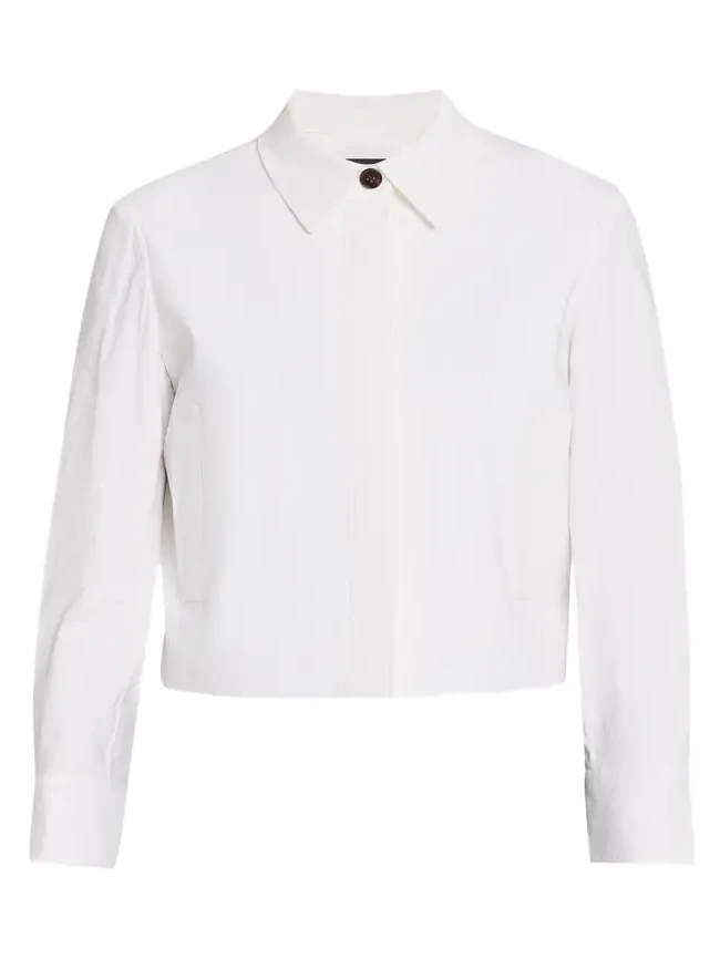 Cropped Linen-Blend Shirt Jacket