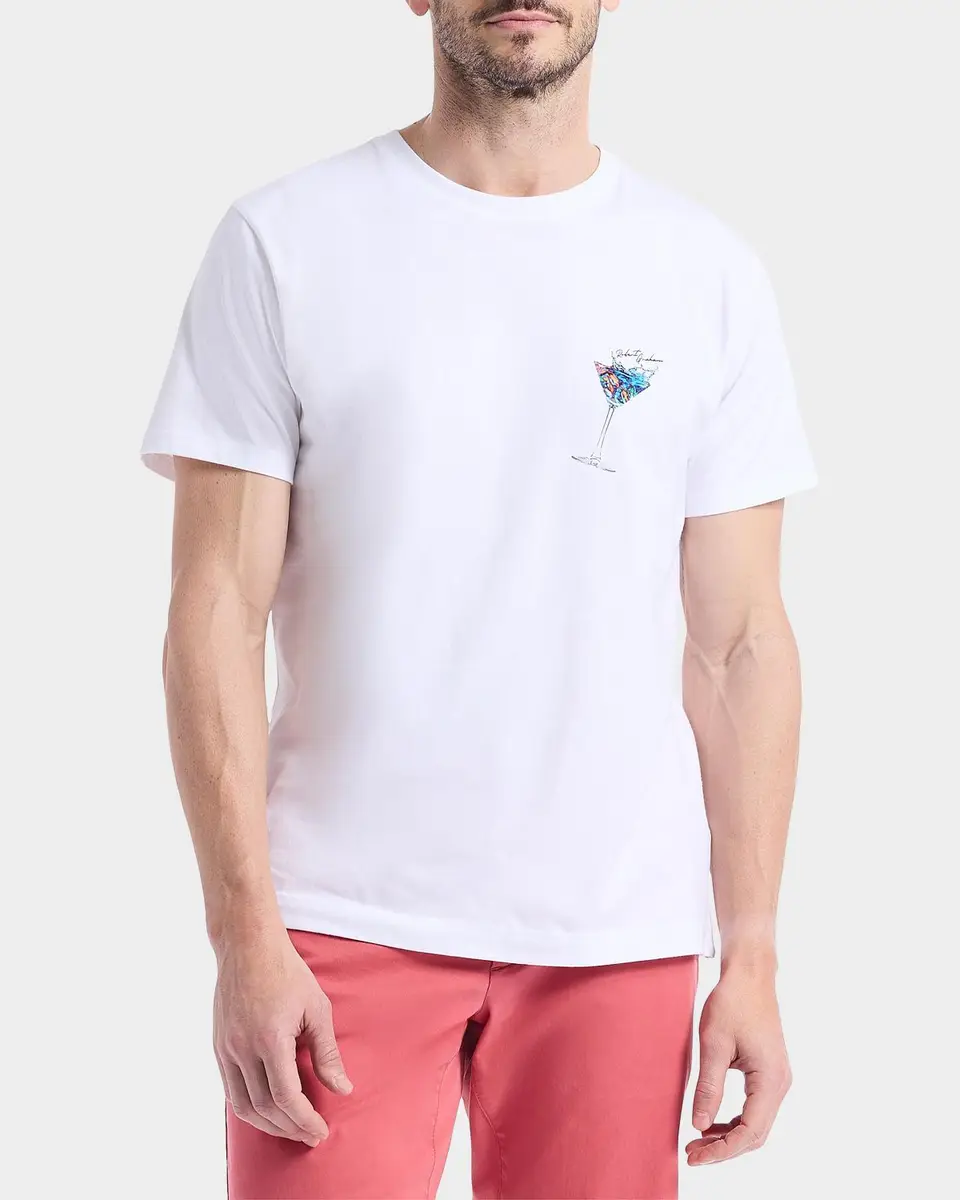 Robert Graham Men's Wavy Sips Graphic Cotton T-Shirt | Thumbnail 2 Robert Graham Men's Wavy Sips Graphic Cotton T-Shirt | Thumbnail 2
