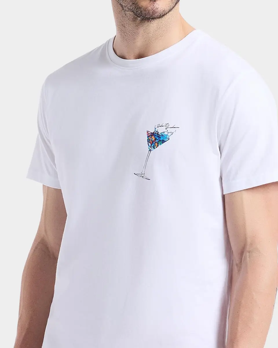 Robert Graham Men's Wavy Sips Graphic Cotton T-Shirt | Thumbnail 3 Robert Graham Men's Wavy Sips Graphic Cotton T-Shirt | Thumbnail 3
