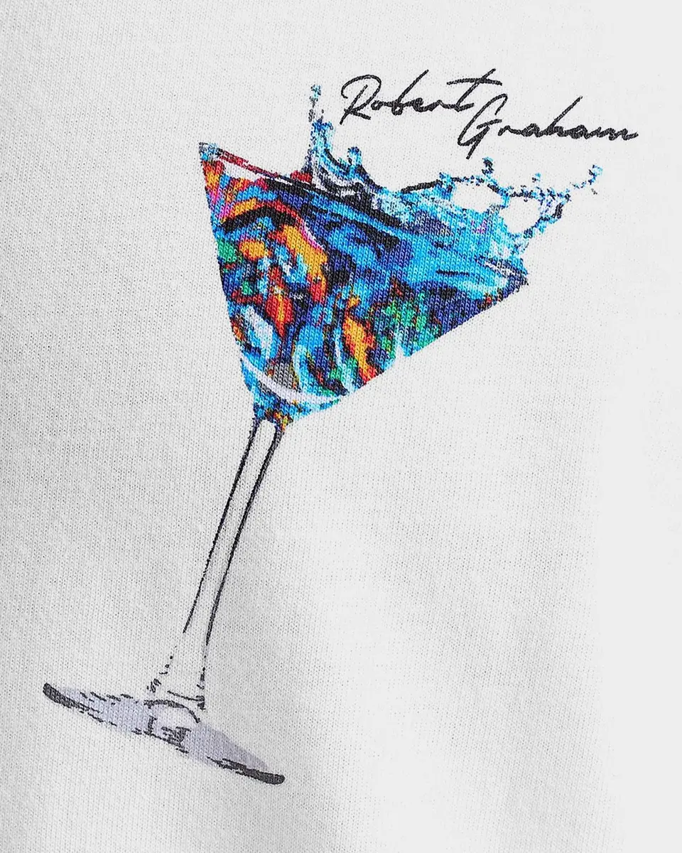 Robert Graham Men's Wavy Sips Graphic Cotton T-Shirt | Thumbnail 4 Robert Graham Men's Wavy Sips Graphic Cotton T-Shirt | Thumbnail 4