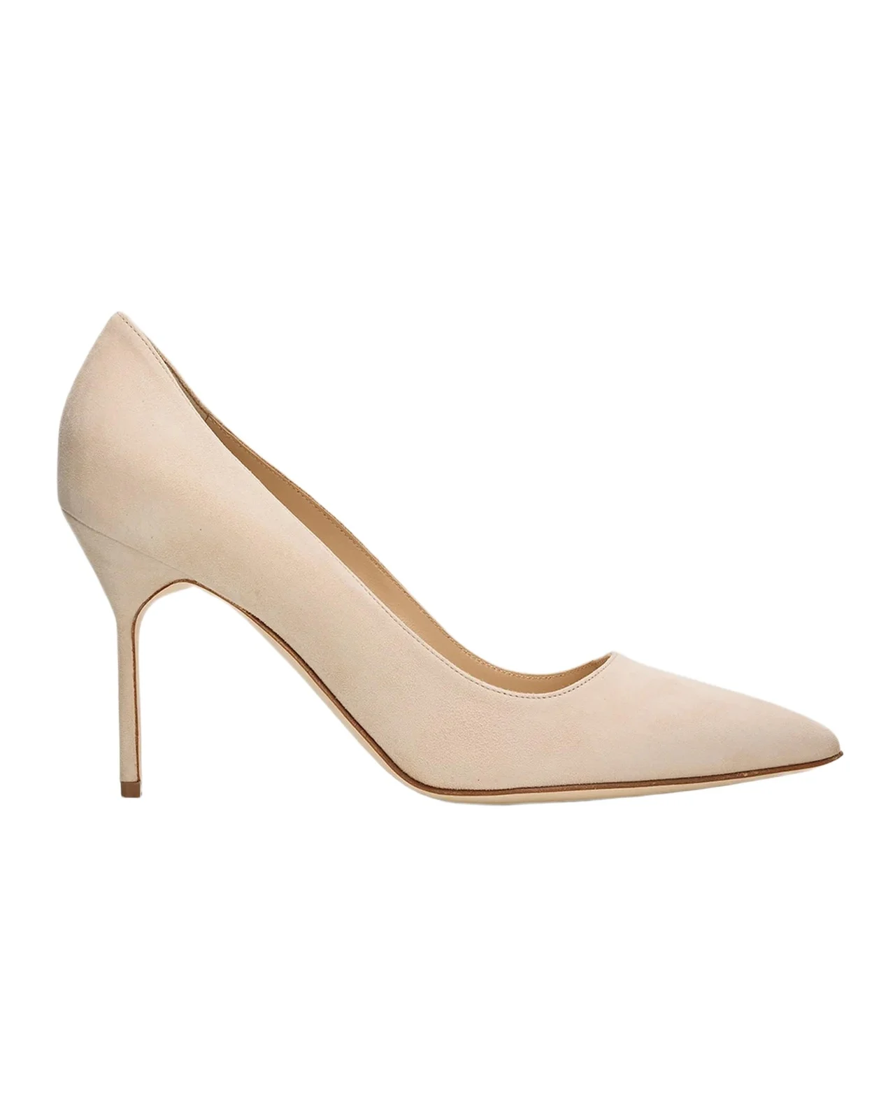 Manolo Blahnik 90mm BB Suede Pointed-Toe Pumps