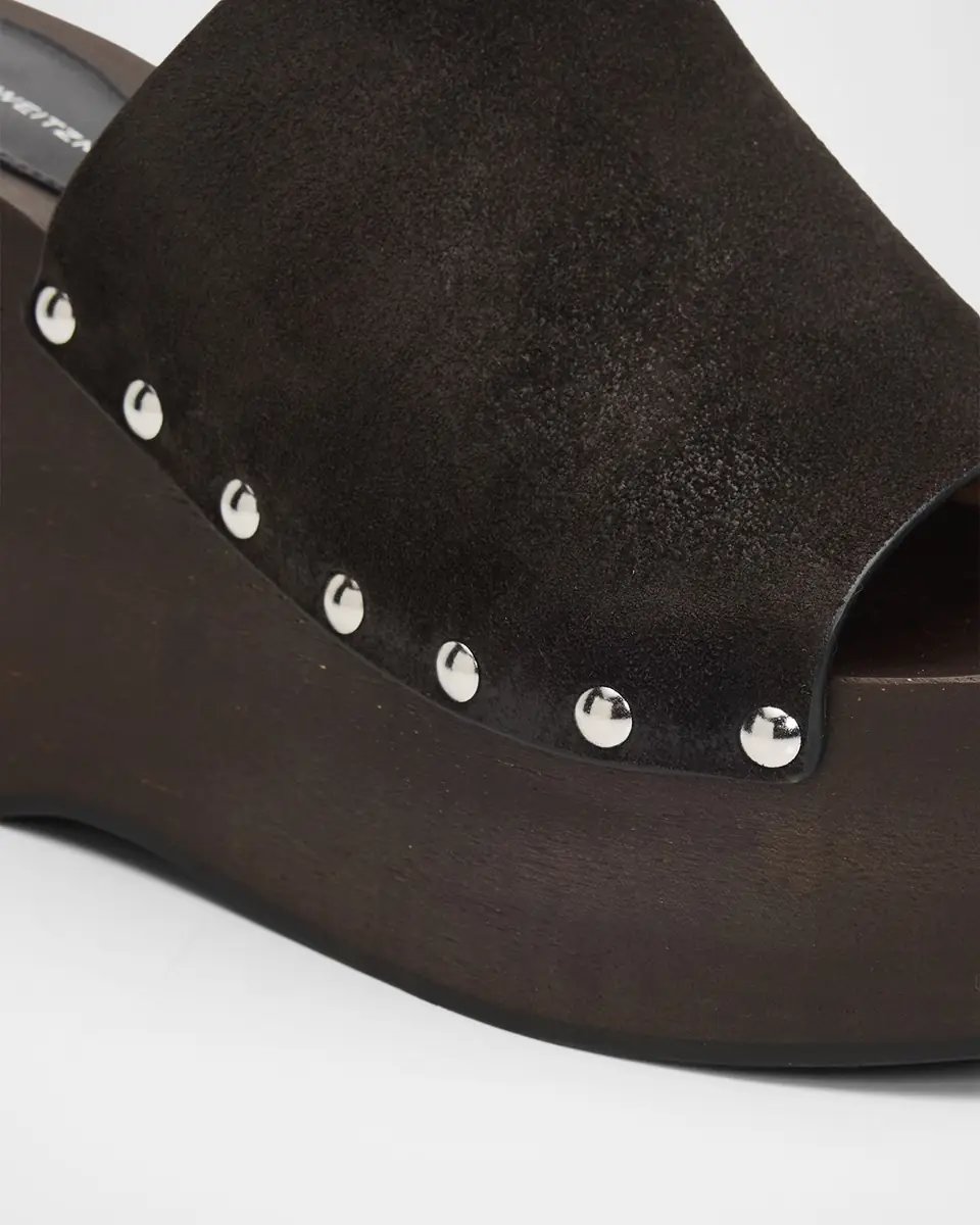 Stuart Weitzman 100mm Kate Suede Platform Clogs | Thumbnail 5
