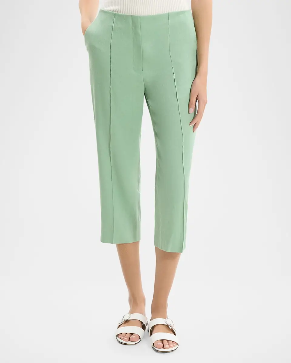 Theory Slit-Cuff Linen-Blend Capri Pants | Thumbnail 5 Theory Slit-Cuff Linen-Blend Capri Pants | Thumbnail 5