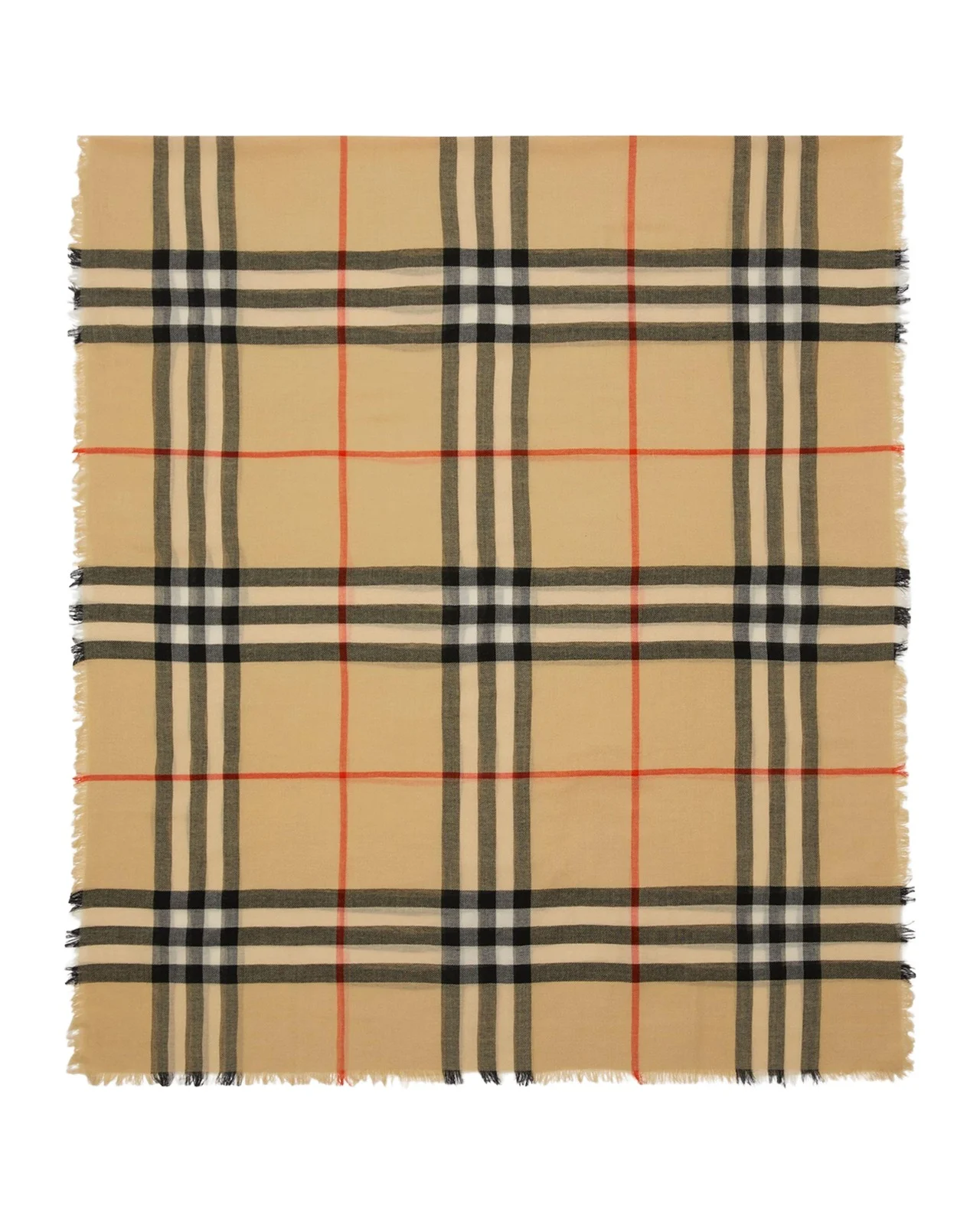 Check Lightweight Wool Scarf