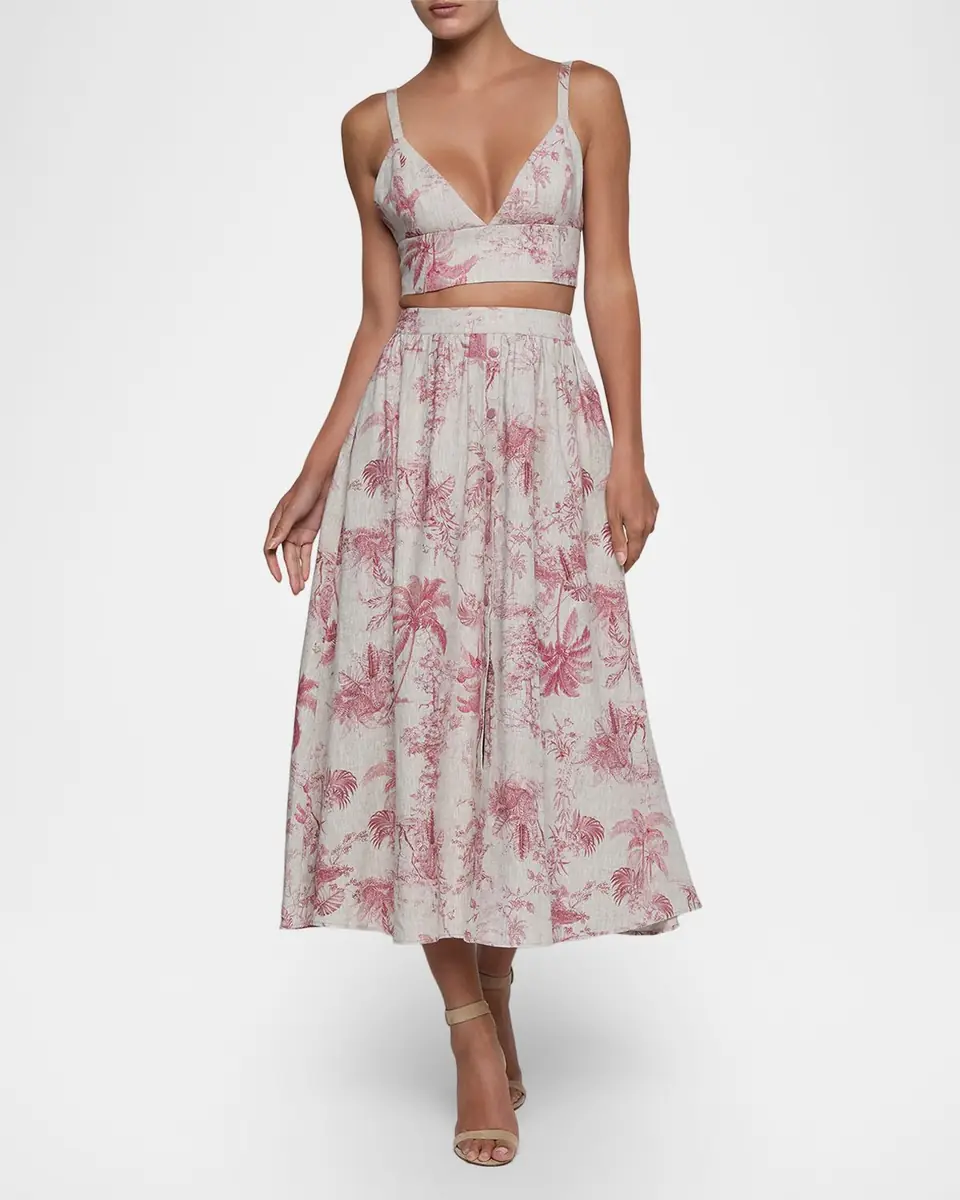 L'Agence Kaori Etoile-Print Linen Bralette Top | Thumbnail 2 L'Agence Kaori Etoile-Print Linen Bralette Top | Thumbnail 2