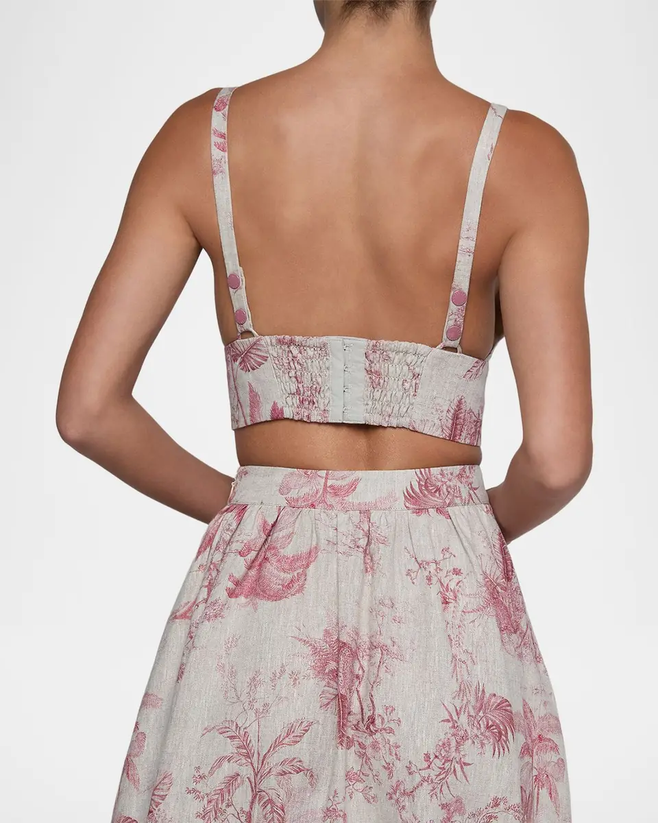 L'Agence Kaori Etoile-Print Linen Bralette Top | Thumbnail 3 L'Agence Kaori Etoile-Print Linen Bralette Top | Thumbnail 3