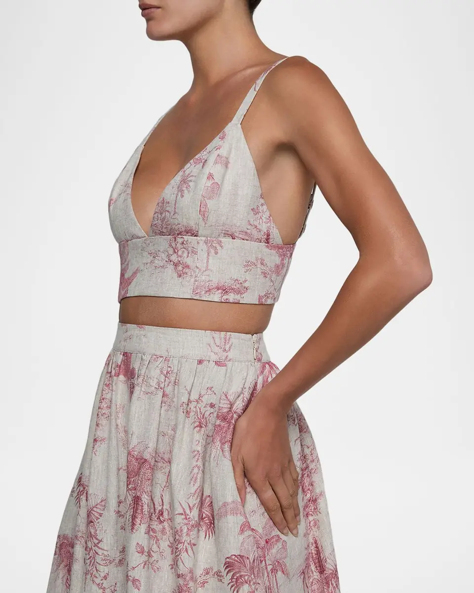 L'Agence Kaori Etoile-Print Linen Bralette Top | Thumbnail 5 L'Agence Kaori Etoile-Print Linen Bralette Top | Thumbnail 5