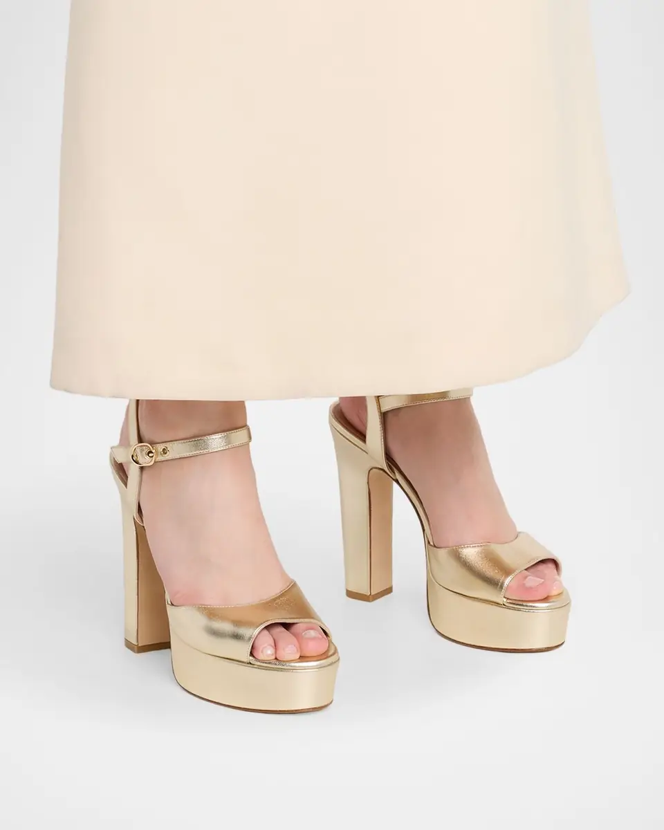 Stuart Weitzman 130mm Reade Metallic Leather Platform Sandals | Thumbnail 2 Stuart Weitzman 130mm Reade Metallic Leather Platform Sandals | Thumbnail 2