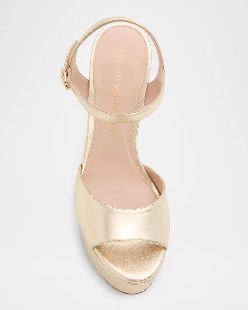 Stuart Weitzman 130mm Reade Metallic Leather Platform Sandals | Thumbnail 6 Stuart Weitzman 130mm Reade Metallic Leather Platform Sandals | Thumbnail 6