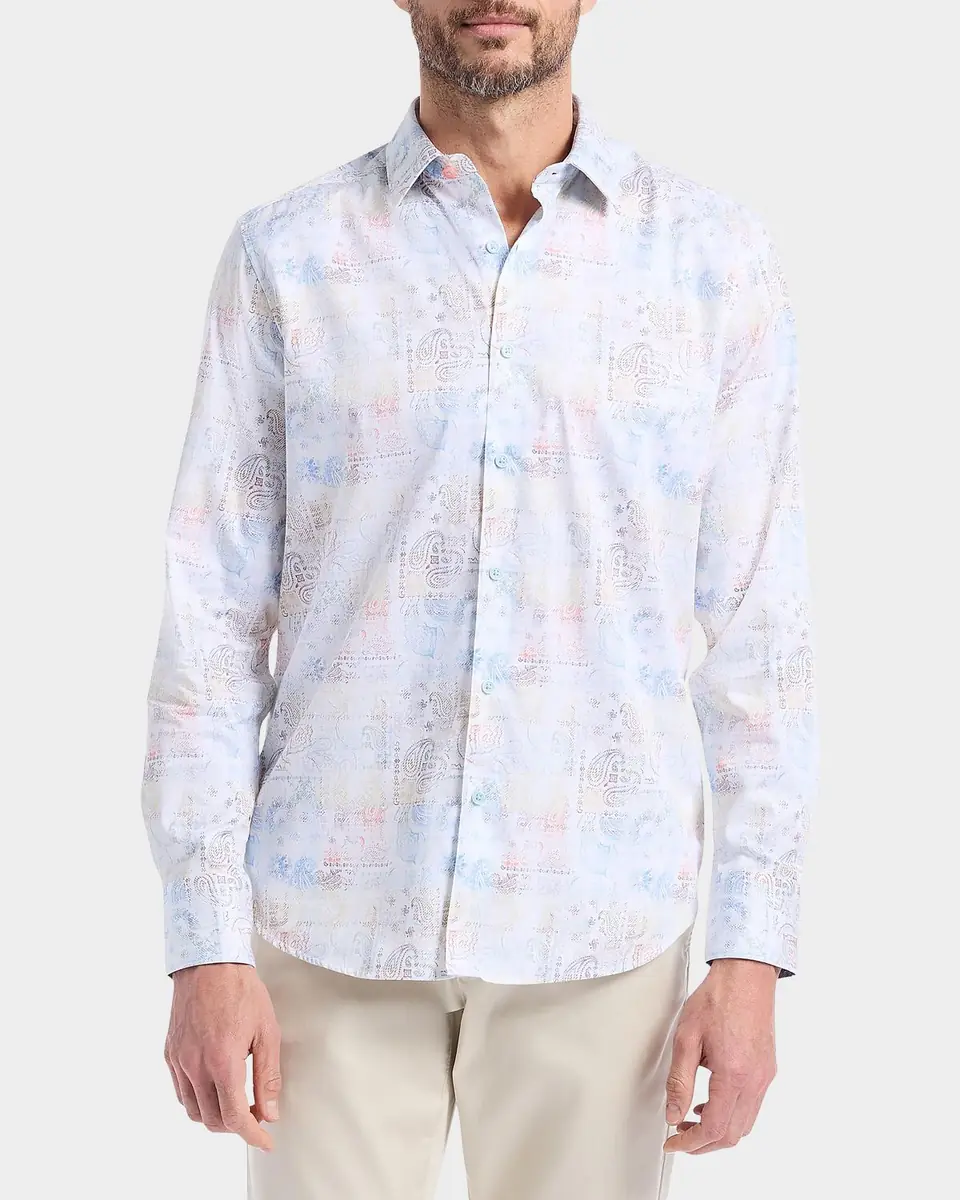 Robert Graham Men's Vista Paisley-Plaid Stretch Sport Shirt | Thumbnail 4
