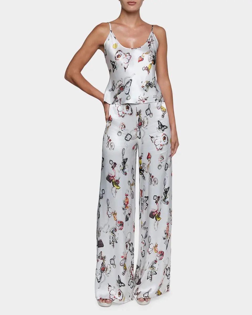 L'Agence Charmy Butterfly-Print Satin Cami | Thumbnail 2