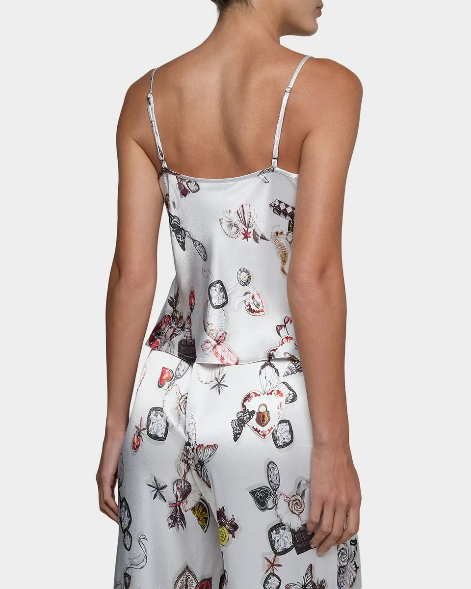 L'Agence Charmy Butterfly-Print Satin Cami | Thumbnail 3