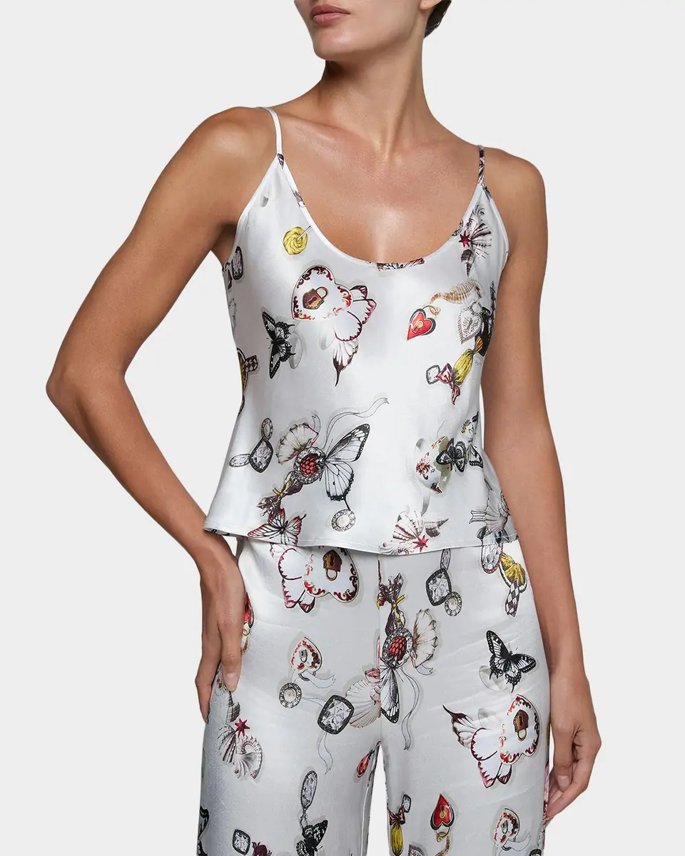 L'Agence Charmy Butterfly-Print Satin Cami | Thumbnail 5