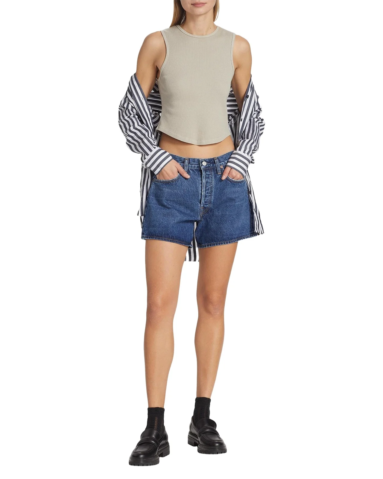 AGOLDE Parker Relaxed Denim Shorts