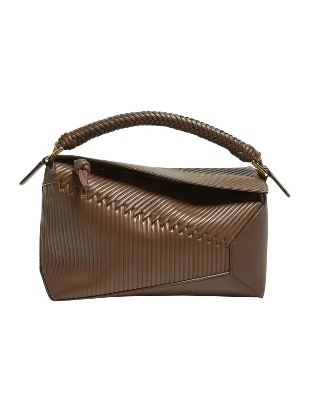 Puzzle Edge Small Calfskin Top-Handle Bag