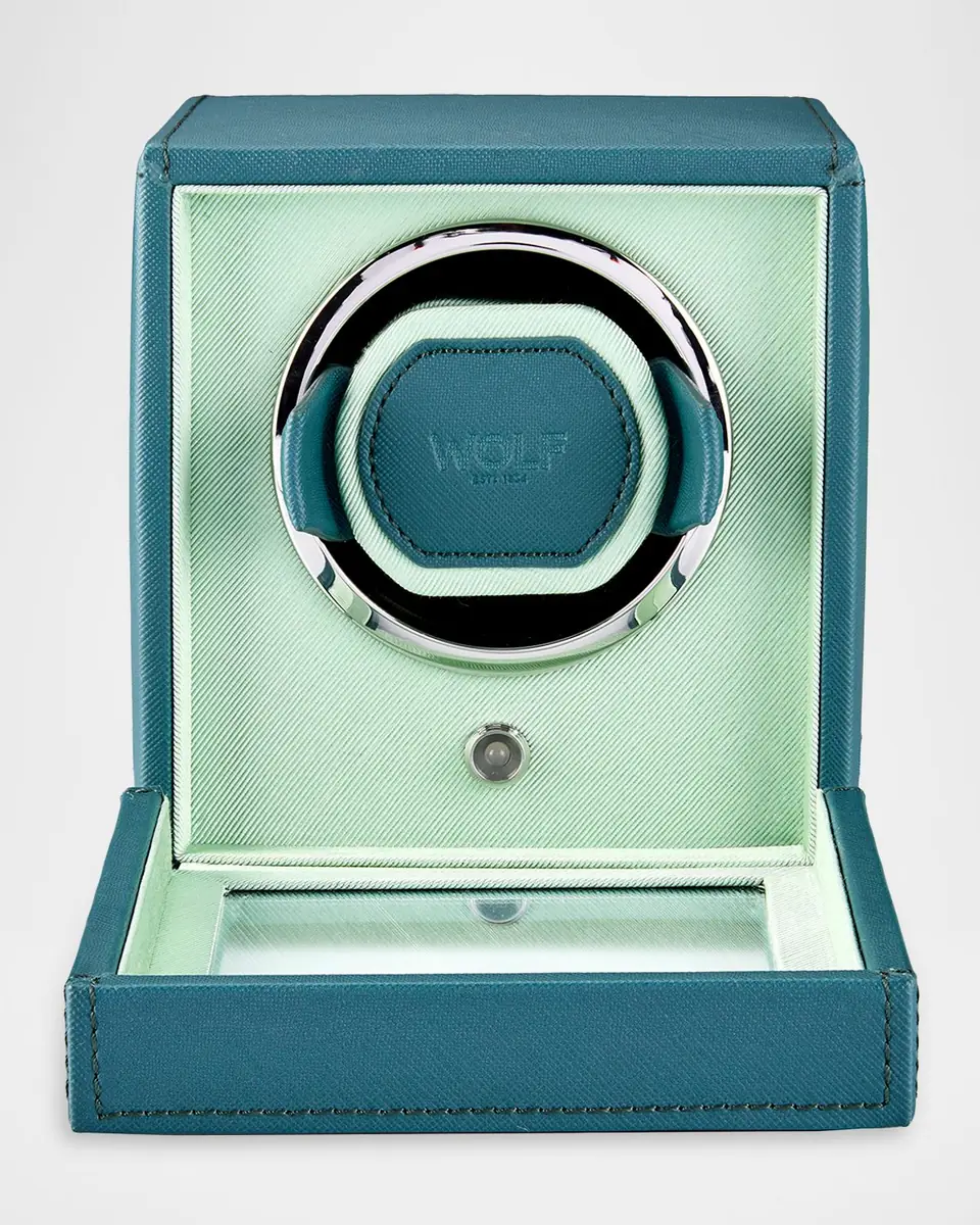 Wolf Cub Single Watch Winder with Cover, Seltzer Teal/Mint | Thumbnail 3 Wolf Cub Single Watch Winder with Cover, Seltzer Teal/Mint | Thumbnail 3