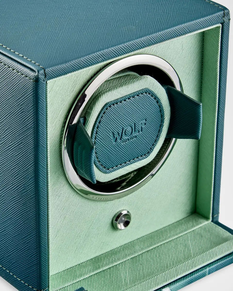 Wolf Cub Single Watch Winder with Cover, Seltzer Teal/Mint | Thumbnail 5 Wolf Cub Single Watch Winder with Cover, Seltzer Teal/Mint | Thumbnail 5
