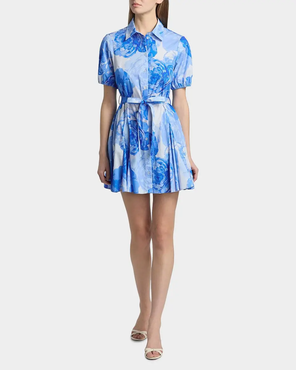 Milly Juni Printed Stretch Cotton Poplin Mini-Shirtdress | Thumbnail 2 Milly Juni Printed Stretch Cotton Poplin Mini-Shirtdress | Thumbnail 2