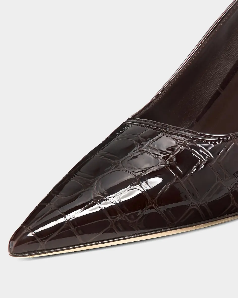 Jimmy Choo Love 85MM Croc-Embossed Leather Slingback Pumps | Thumbnail 3