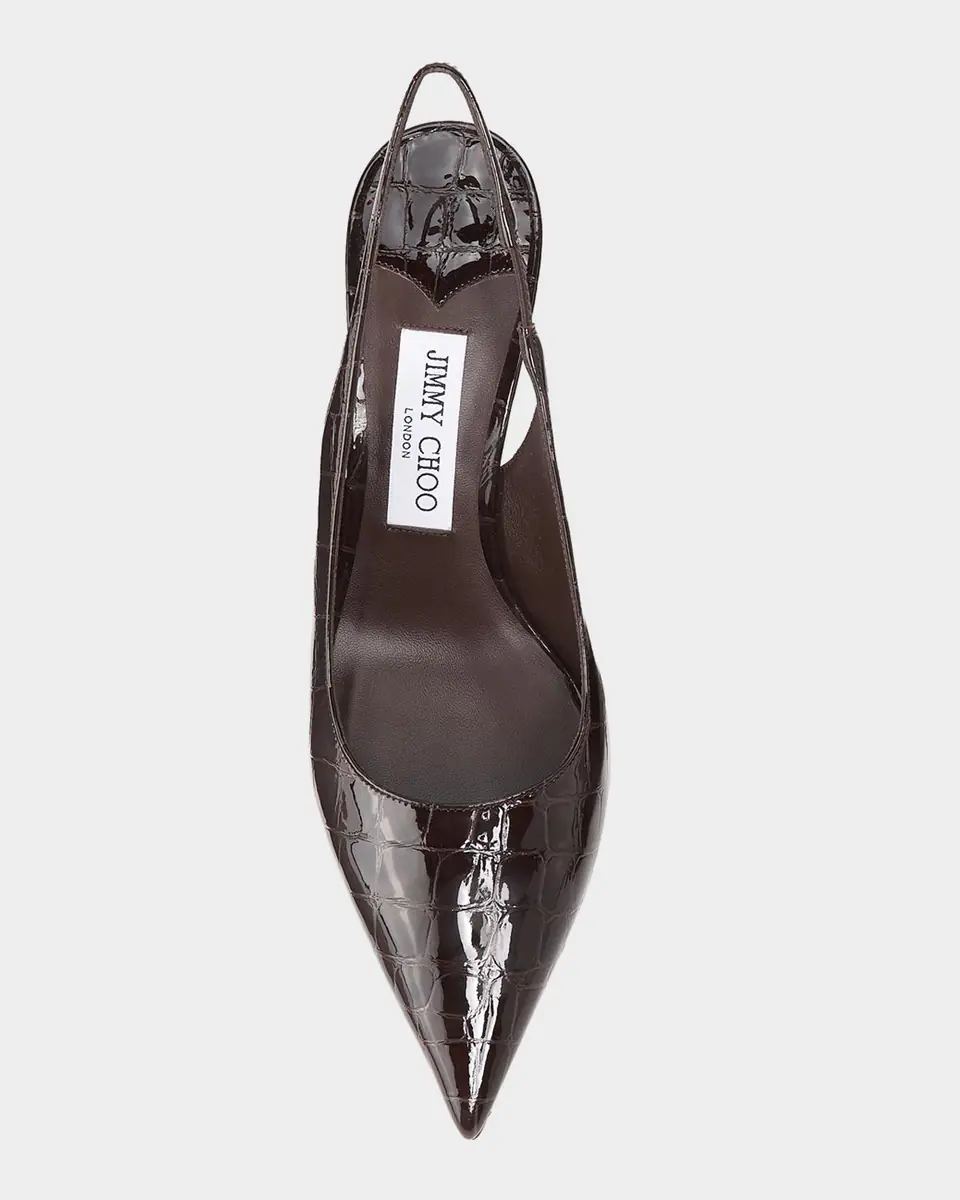 Jimmy Choo Love 85MM Croc-Embossed Leather Slingback Pumps | Thumbnail 4