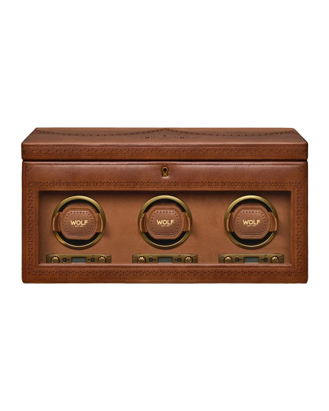 Brogue Triple Watch Winder with Storage Brogue Triple Watch Winder with Storage