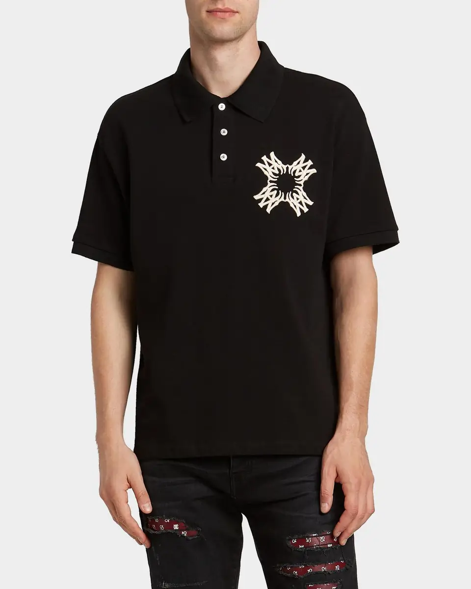 AMIRI Men's Embroidered MA Quad Polo Shirt | Thumbnail 4 AMIRI Men's Embroidered MA Quad Polo Shirt | Thumbnail 4