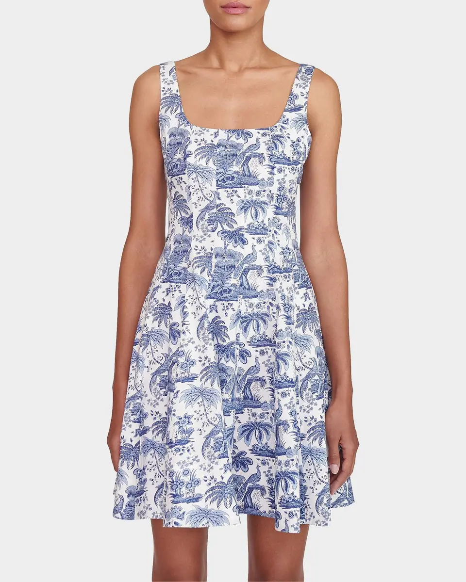 STAUD Wells Dotted Sleeveless Fit & Flare Mini Dress | Thumbnail 3 STAUD Wells Dotted Sleeveless Fit & Flare Mini Dress | Thumbnail 3