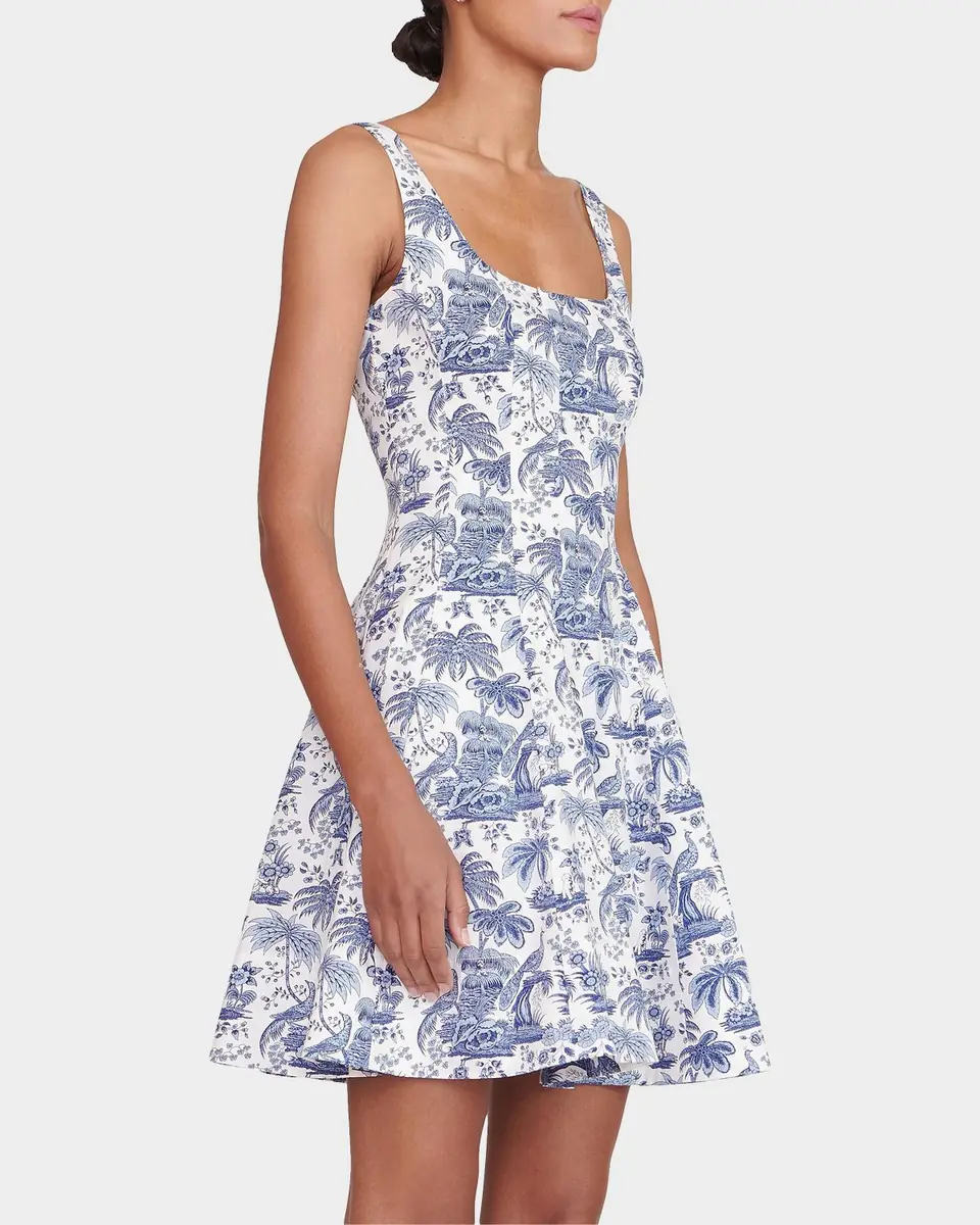 STAUD Wells Dotted Sleeveless Fit & Flare Mini Dress | Thumbnail 4 STAUD Wells Dotted Sleeveless Fit & Flare Mini Dress | Thumbnail 4
