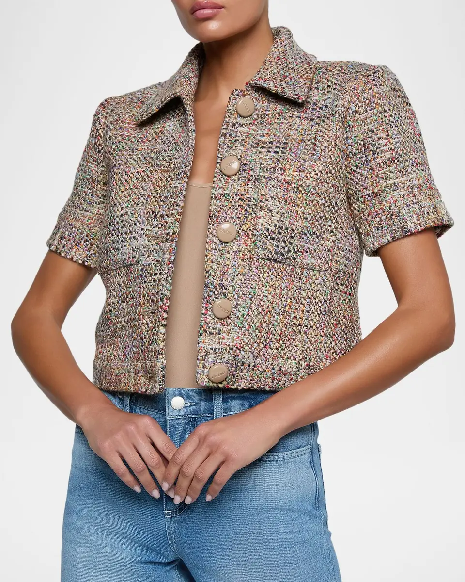 L'Agence Chita Cropped Tweed Jacket | Thumbnail 4 L'Agence Chita Cropped Tweed Jacket | Thumbnail 4